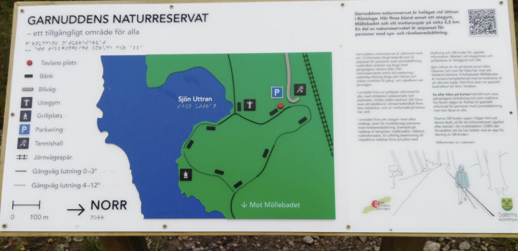 taktil karta över Garnuddens naturreservat